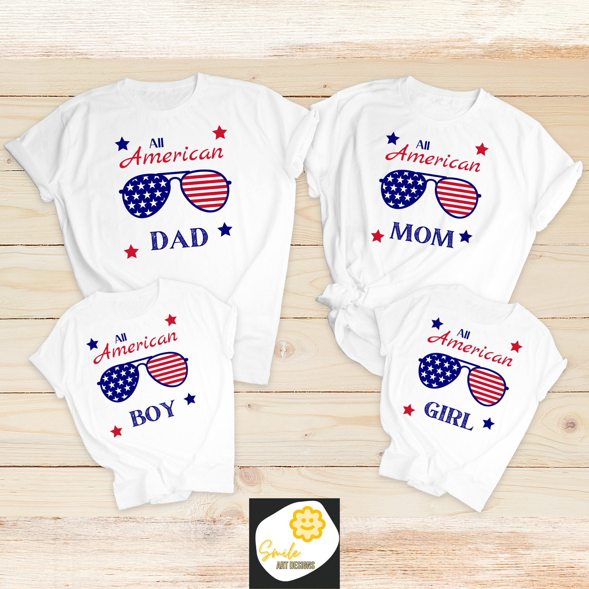 4th of July American Family Matching T-shirts Patriotic Mommy Daddy and ...
