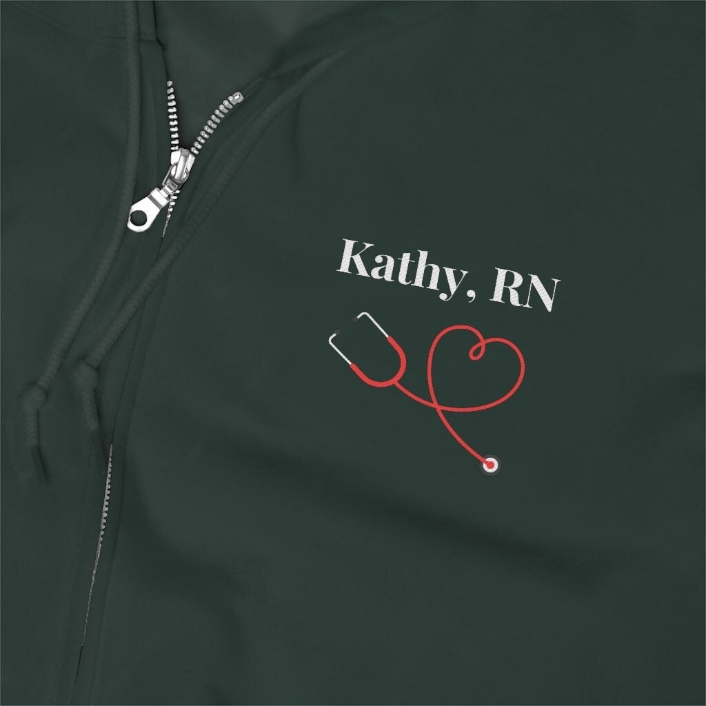 Nurse Embroidered Hoodie Personalized Gift for Nurse Graduation Sweater Embroidered Custom Gift For RN Hoodie With Name Embroidered.