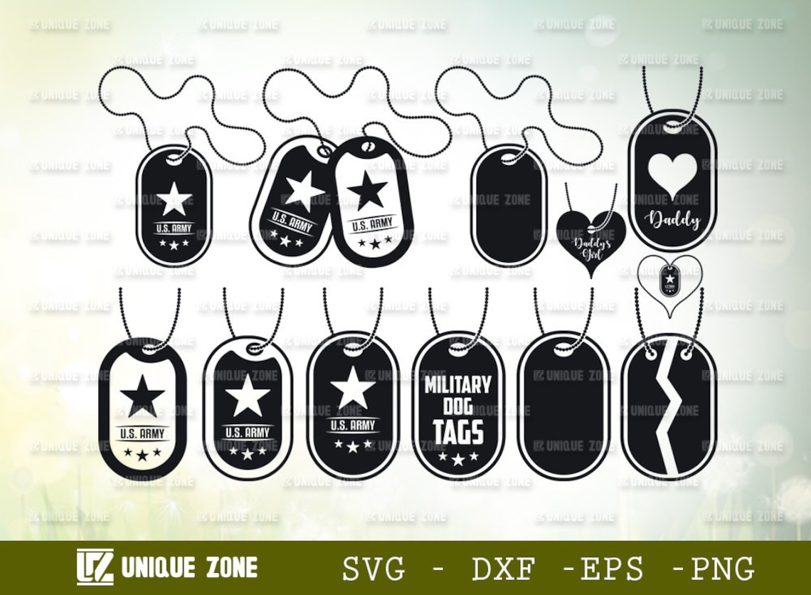 Military Dog Tags Svg US Army Dog Tags Svg US Army Svg Etsy