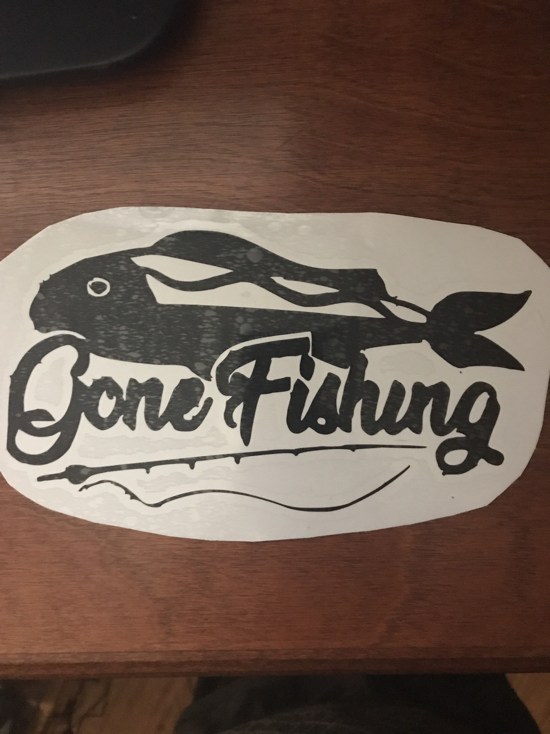 Gone fishing car decal Etsy