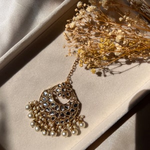 Maang tikka/ hair jewelry/ forehead jewelry/ matha patti/ Indian mang tikka/ jhoomer/ gold mang tikka