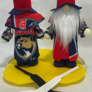 Florida Panthers, Hockey, Gnomos de hockey, Deportes, Florida, Gnomos, Gnomos hechos a mano, Regalos hechos a mano, Gnomo de Florida Panthers, Gnomos pantera