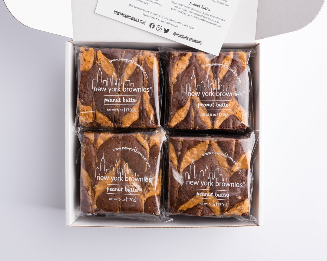 12 Brownie Peanut Butter Gift Box 12 Peanut Butter Brownies Etsy