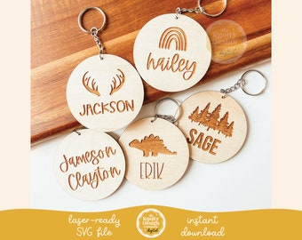 Backpack Tag Laser SVG File, Back To School SVG, Kid's Bag Tag Laser File, Wood Keychain SVG, Back To School Laser File, Free Commercial Use