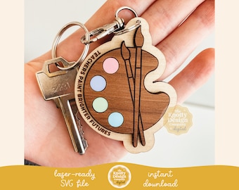 Teacher Keychain Laser SVG File, Teacher Keychain SVG, Teacher Appreciation Laser File, Keychain Laser File, Keychain SVG, Laser Cut File