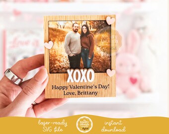 Marco de fotos magnético para San Valentín SVG, imán de fotos SVG, archivo láser para San Valentín, archivo SVG magnético, SVG de San Valentín, imán de fotos SVG