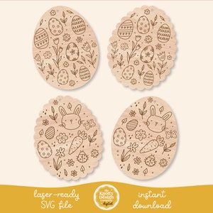 Étiquette de panier d'oeufs de Pâques SVG, étiquette d'oeuf de Pâques avec fichier laser à motif, Pâques SVG, fichier laser de Pâques, étiquette de panier de Pâques SVG, usage commercial gratuit