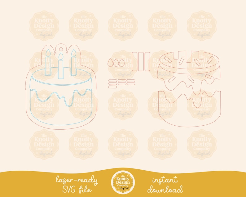 Birthday Cake Tag SVG File, Birthday Gift Tag Laser File, Birthday ...