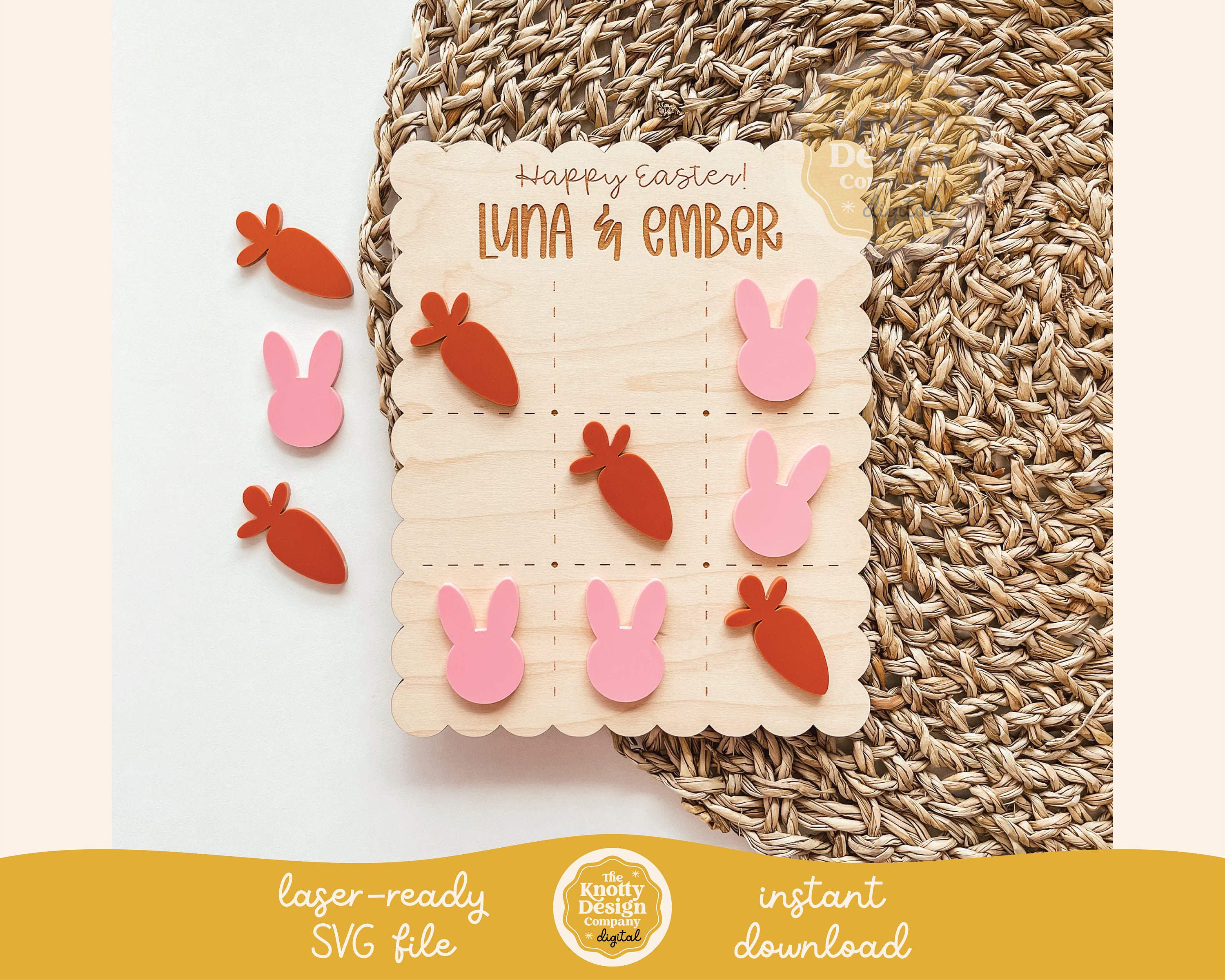 Easter Tic Tac Toe Laser SVG File, Easter SVG File, Easter Laser File ...