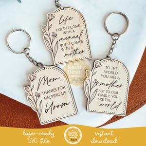 Mom Quote Keychain Laser File, Mother&#39;s Day Keychain SVG, Keychain Laser File, Keychain SVG File, Laser Engraving SVG, Free Commercial Use