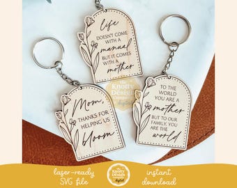 Mom Quote Keychain Laser File, Mother's Day Keychain SVG, Keychain Laser File, Keychain SVG File, Laser Engraving SVG, Free Commercial Use