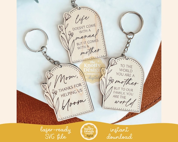Mom Quote Keychain Laser File, Mother's Day Keychain SVG, Keychain Laser File, Keychain SVG File, Laser Engraving SVG, Free Commercial Use