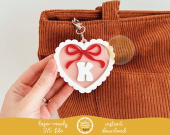 File SVG laser per etichetta zaino a forma di cuore a forma di conchiglia, file SVG per etichetta zaino iniziale, file SVG per il ritorno a scuola, file SVG per etichetta borsa per bambini, uso commerciale gratuito
