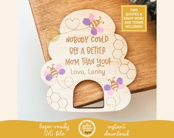 Moederdag vingerafdruk magneet SVG, Moederdag SVG, DIY magneet SVG-bestand, Moederdag laserbestand, Moederdag bord SVG, commercieel gebruik