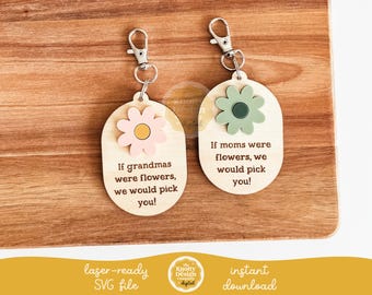 Mom Keychain Laser File, Mother's Day Keychain SVG, Grandma Keychain Laser File, Keychain SVG File, Laser Engraving SVG, Free Commercial Use