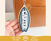 Surf Board Backpack Tag Laser SVG File, Groovy Backpack Tag SVG, Back To School SVG, Kid's Bag Tag Laser File, Free Commercial Use