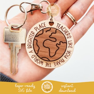 Teacher Keychain Laser SVG File, Teacher Keychain SVG, Teacher Appreciation Laser File, Keychain Laser File, Keychain SVG, Laser Cut File