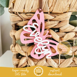 Fichier laser étiquette de panier de Pâques papillon, Pâques SVG, fichier laser de Pâques, étiquette de panier de Pâques SVG, fichier de coupe SVG papillon, usage commercial gratuit