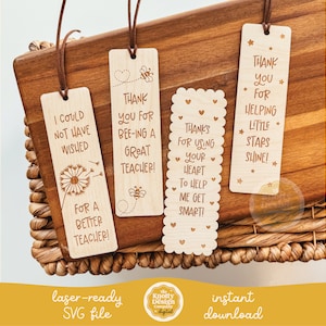 Ensemble de fichiers SVG marque-page enseignant, fichier laser marque-page appréciation enseignant, fichier laser cadeau enseignant, fichier SVG enseignant, signet SVG