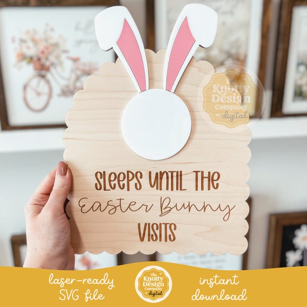 Dry Erase Easter Countdown Sign SVG, Easter Sign Laser File, Easter Countdown Laser File, Easter Laser File, Easter SVG, Free Commercial Use