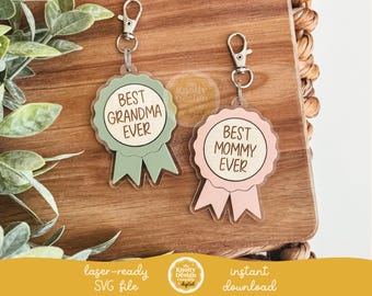 Mom Keychain Laser File, Mother's Day Keychain SVG, Grandma Keychain Laser File, Keychain SVG File, Laser Engraving SVG, Free Commercial Use