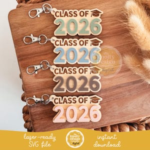 Class of 2026 Keychain Laser SVG File, Grad Keychain SVG, 2026 Graduation Laser File, Keychain Laser File, Keychain SVG, Laser Cut File