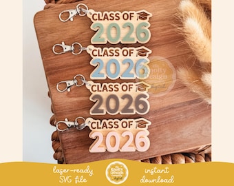 Class of 2026 Keychain Laser SVG File, Grad Keychain SVG, 2026 Graduation Laser File, Keychain Laser File, Keychain SVG, Laser Cut File