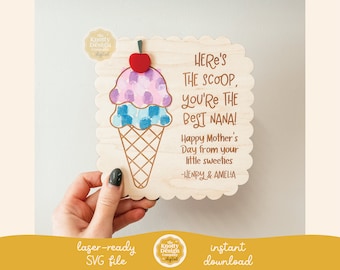 Mother's Day Fingerprint Sign SVG, Mother's Day SVG, DIY Sign svg File, Mother's Day Laser File, Mother's Day Sign svg, Free Commercial Use