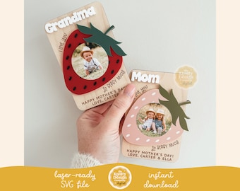 Imán SVG con marco de fotos para el Día de la Madre, Imán SVG con foto para el Día de la Madre, Archivo SVG con imán, Archivo láser para el Día de la Madre, Imán SVG, Uso comercial