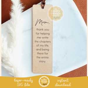 Mom Quote Bookmark SVG File, Mom Bookmark Laser File, Mother&#39;s Day Bookmark SVG File, Mother&#39;s Day Laser File, Bookmark SVG, Commercial Use