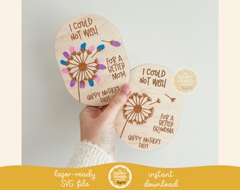 Imán de huella dactilar para el Día de la Madre (SVG), SVG para el Día de la Madre, archivo SVG de imán DIY, archivo láser para el Día de la Madre, letrero SVG para el Día de la Madre, uso comercial