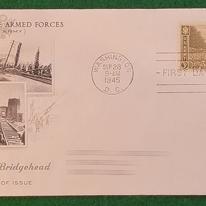 Vintage FDC of US stamp honoring the Armed Forces of WWII
