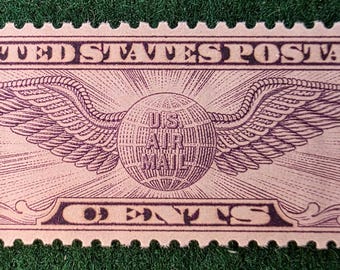 Vintage 1931 5c Air Mail Winged Globe stamp
