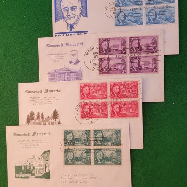 Vintage First Day Covers - 1945 - FDR Memorial