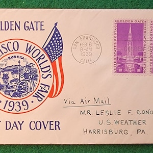 Vintage 1939 FDC Golden Gate Expo