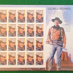 John Wayne - Legends of Hollywood pane of stamps