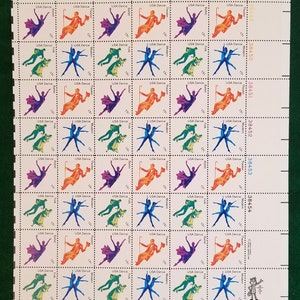 Vintage Full Sheet of 1978 US Dance Stamps