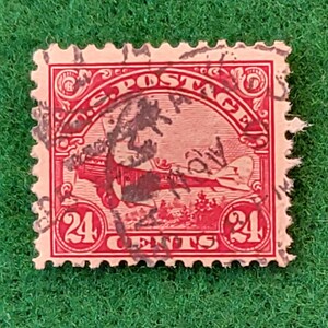 Vintage 1923  24c used US AirMail Stamp