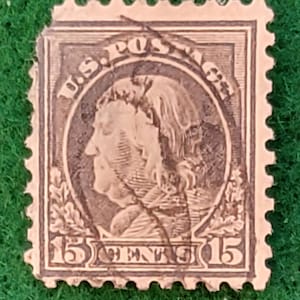 Vintage 1916 used US Stamp - 15c Franklin
