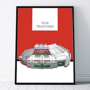 Manchester United Poster, Print, Wall Art of Old Trafford Stadium