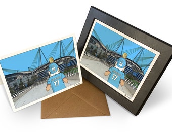 Personalized Manchester City Card: Etihad Stadium Print, PS-MCI