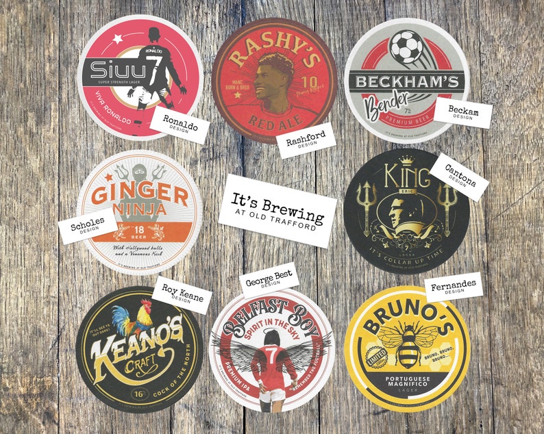 Manchester United gifts, Football Beermats, Beer mats Coasters image 6