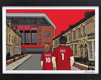 Liverpool Personalised gift - Anfield Stadium custom print for LFC fans, PS-LIV