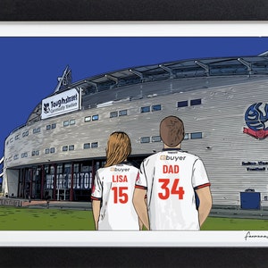 Personalisierte Bolton Wonderers Geschenk, Toughsheet Stadion Print, PS-BOL