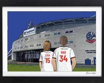 Personalised Bolton Wonderers Gift, Toughsheet Stadium Print, PS-BOL