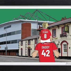 Personalisiertes Wrexham Football Geschenk, Pferderennbahn Stadion Druck, PS-WXH