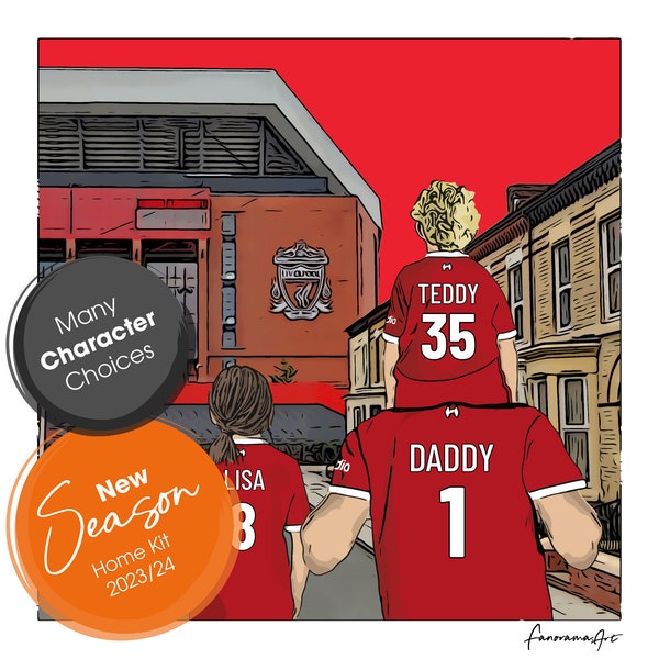 Cadeau personnalisé Liverpool - Impression personnalisée du stade d'Anfield, parfaite pour les fans du LFC, PS-LIV