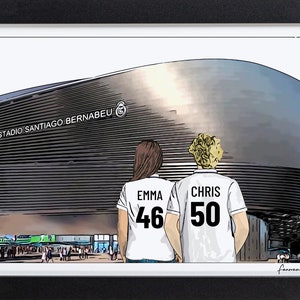 Personalisiertes Real Madrid Geschenk, Santiago Bernabeu Stadion Druck, PS-MAD