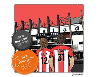 Personalised Sheffield United FC Football Gift, Bramall Lane Stadium Print, PS-SHU