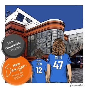 Personalised Glasgow Rangers Football Gift, Ibrox Stadium Print, PS-RFC